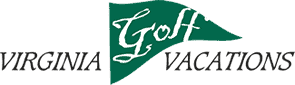 virginia golf vacations logo with green flag for the golf word
