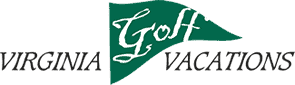 virginia golf vacations logo with green flag for the golf word