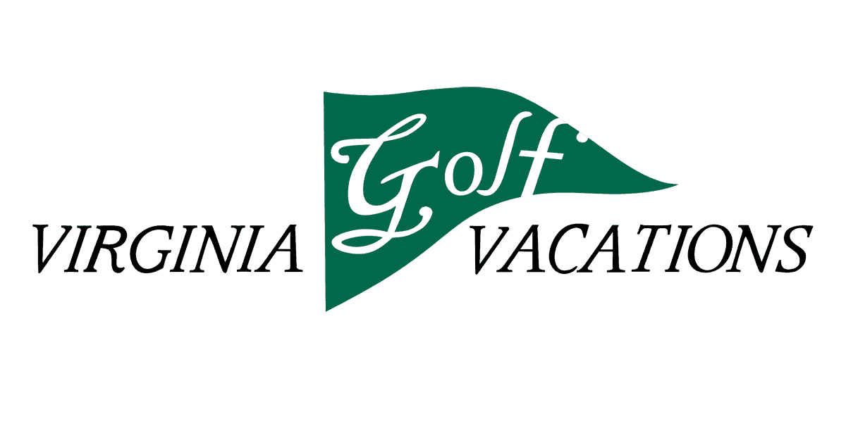 virginia golf vacations logo with green flag for the golf word